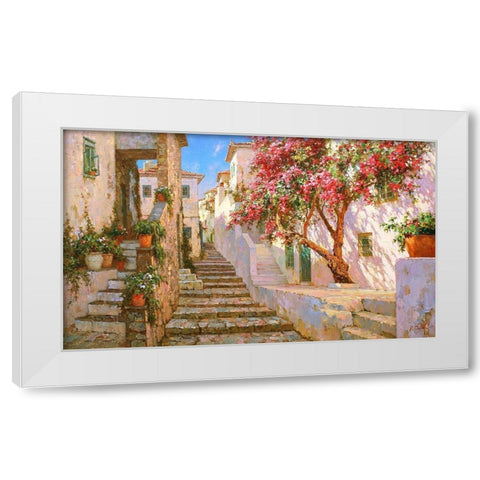 Stone Steps White Modern Wood Framed Art Print by Obuchovsky, Yury