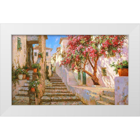 Stone Steps White Modern Wood Framed Art Print by Obuchovsky, Yury