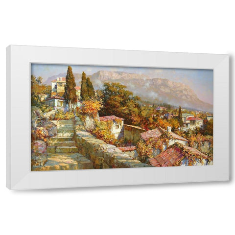 Autumn Day on the South Coast White Modern Wood Framed Art Print by Obuchovsky, Yury