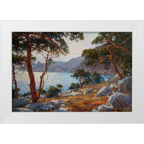 Rocky Coast VII White Modern Wood Framed Art Print by Sviridov, Sergei