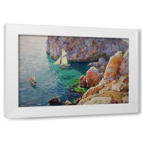 Rocky Coast IX White Modern Wood Framed Art Print by Sviridov, Sergei