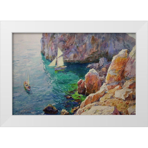 Rocky Coast IX White Modern Wood Framed Art Print by Sviridov, Sergei