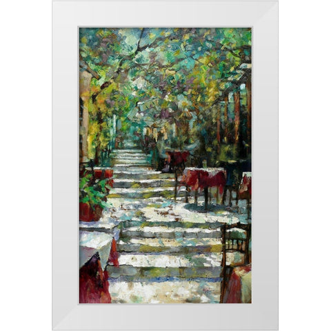 Afternoon Shaddows. Athens, Mnisekleos White Modern Wood Framed Art Print by Zakrynycny, Viktor