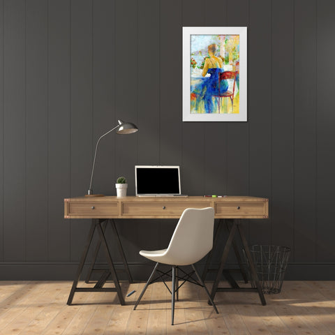 Somewhere on Capri White Modern Wood Framed Art Print by Zakrynycny, Viktor