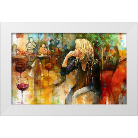 Unknown in a Tiger Scarf White Modern Wood Framed Art Print by Zakrynycny, Viktor