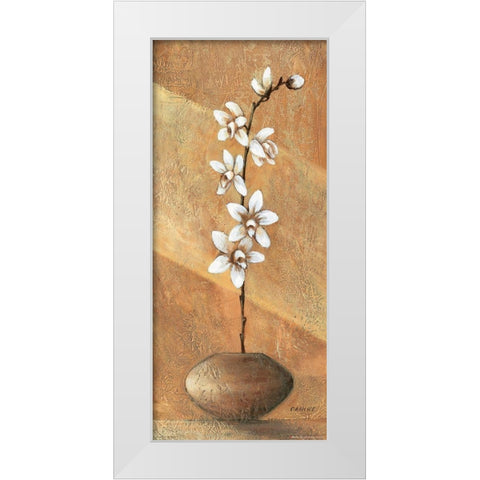 Orchids I White Modern Wood Framed Art Print by Dahlke, Izabella