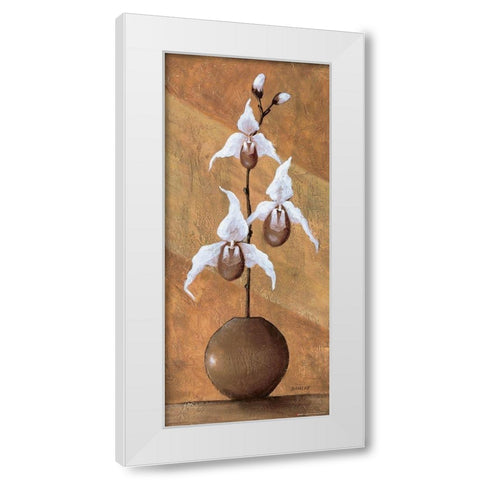 Orchids II White Modern Wood Framed Art Print by Dahlke, Izabella