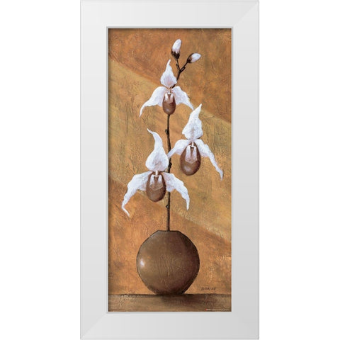 Orchids II White Modern Wood Framed Art Print by Dahlke, Izabella