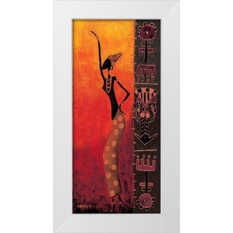 Dancing Black Girl I White Modern Wood Framed Art Print by Wagner, Dorota