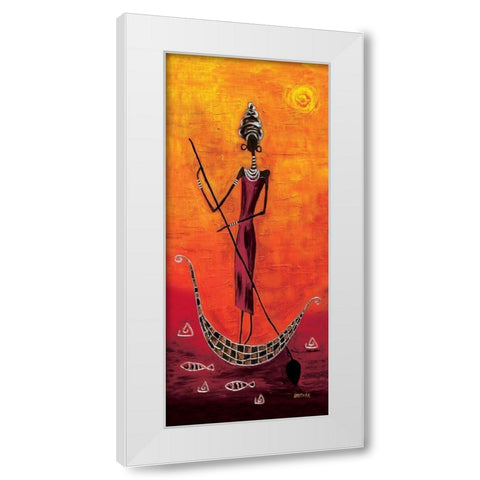 Black Girl on the Ship I White Modern Wood Framed Art Print by Wagner, Dorota