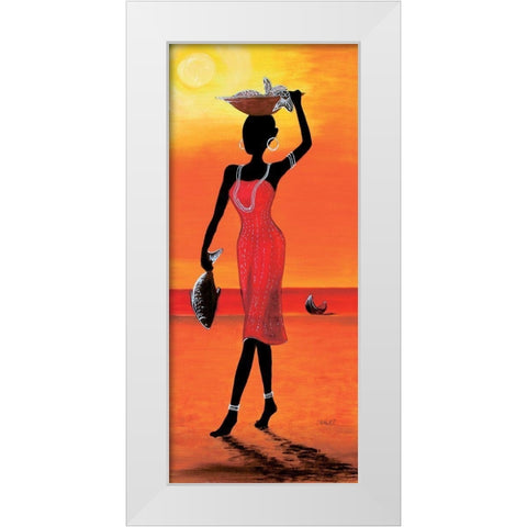 Fishers Wife White Modern Wood Framed Art Print by Dahlke, Izabella