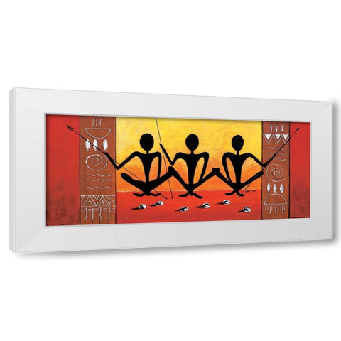 Three Huntsmen White Modern Wood Framed Art Print by Dahlke, Izabella