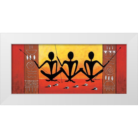 Three Huntsmen White Modern Wood Framed Art Print by Dahlke, Izabella