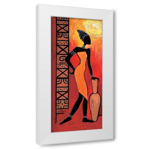 Waiting Woman White Modern Wood Framed Art Print by Veda
