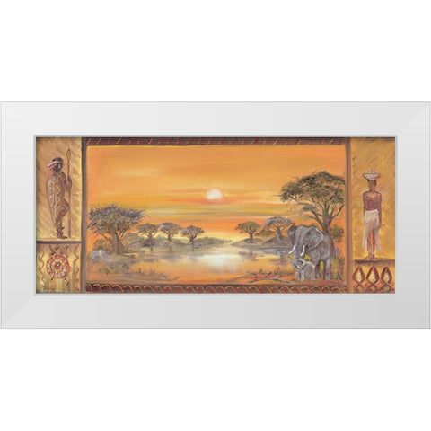 Memories of Africa I White Modern Wood Framed Art Print by Nyvltova, Dagmar