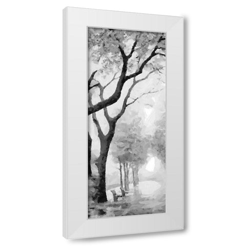 Trees by the Road I BW White Modern Wood Framed Art Print by Medeiros, Celito