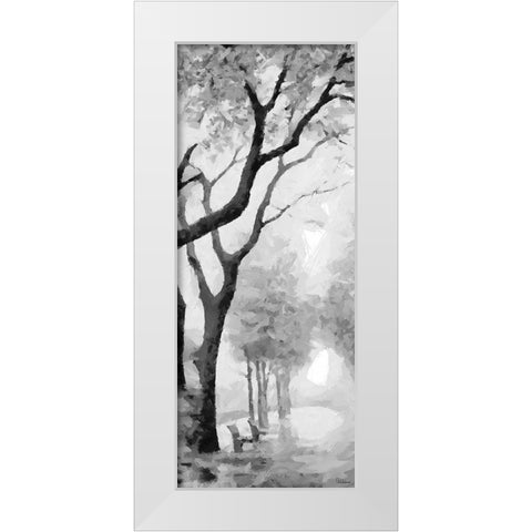 Trees by the Road I BW White Modern Wood Framed Art Print by Medeiros, Celito