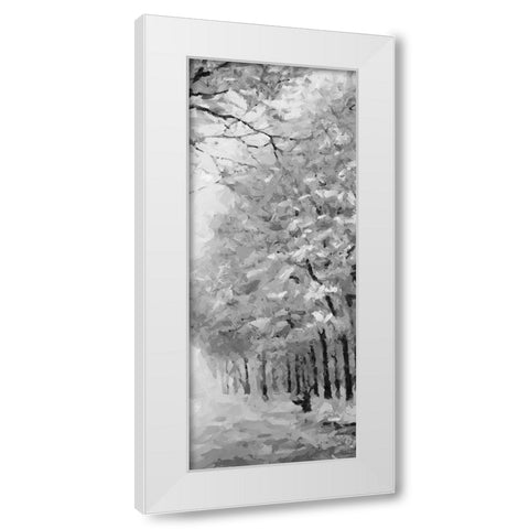 Trees by the Road II BW White Modern Wood Framed Art Print by Medeiros, Celito