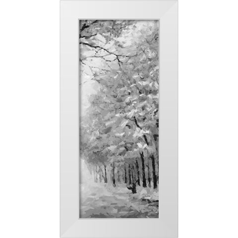 Trees by the Road II BW White Modern Wood Framed Art Print by Medeiros, Celito