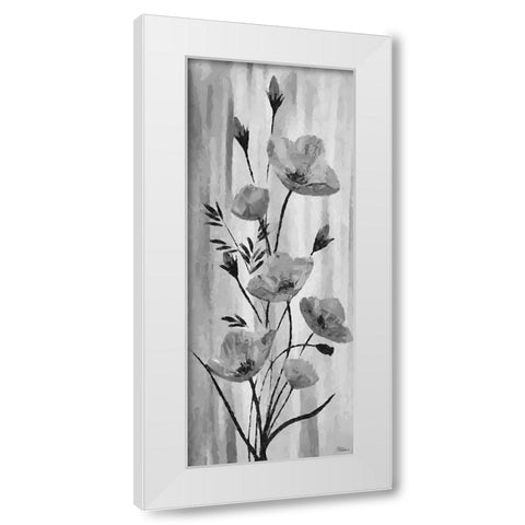 Flower BW White Modern Wood Framed Art Print by Medeiros, Celito