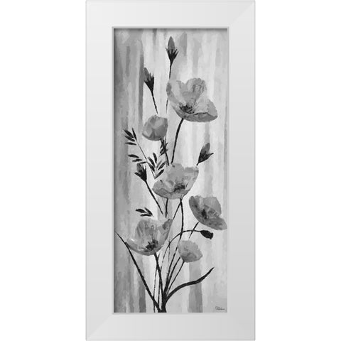 Flower BW White Modern Wood Framed Art Print by Medeiros, Celito