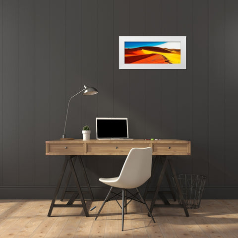 Yellow Desert White Modern Wood Framed Art Print by Medeiros, Celito