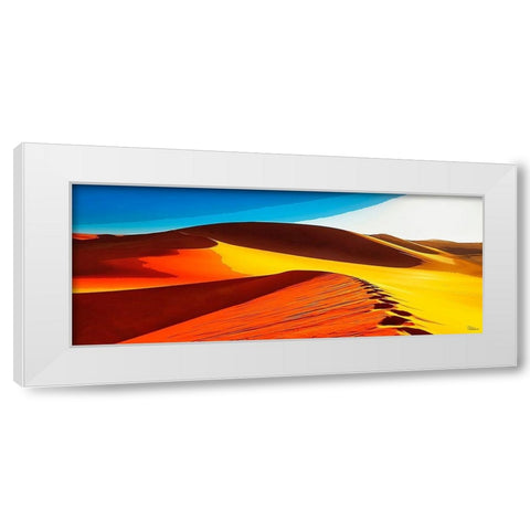 Yellow Desert White Modern Wood Framed Art Print by Medeiros, Celito