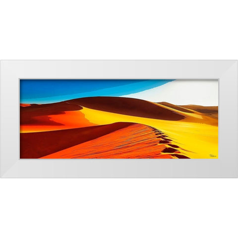 Yellow Desert White Modern Wood Framed Art Print by Medeiros, Celito