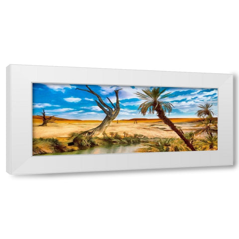 Oasis in Desert II White Modern Wood Framed Art Print by Medeiros, Celito