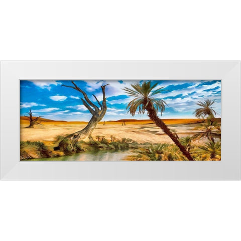 Oasis in Desert II White Modern Wood Framed Art Print by Medeiros, Celito