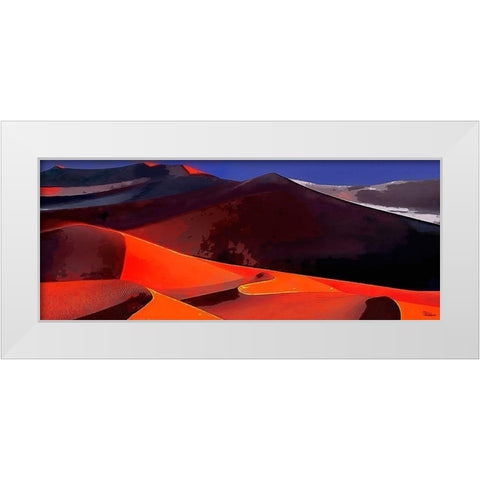 Red Dunes in Desert White Modern Wood Framed Art Print by Medeiros, Celito