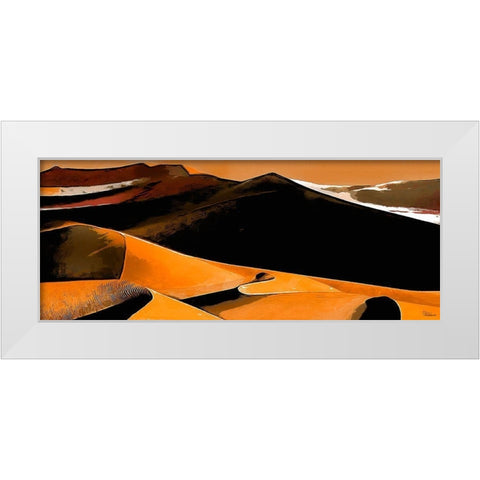 Yellow Dunes in Desert White Modern Wood Framed Art Print by Medeiros, Celito