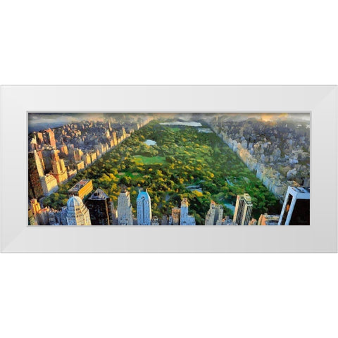 View to the Central Park IV White Modern Wood Framed Art Print by Medeiros, Celito