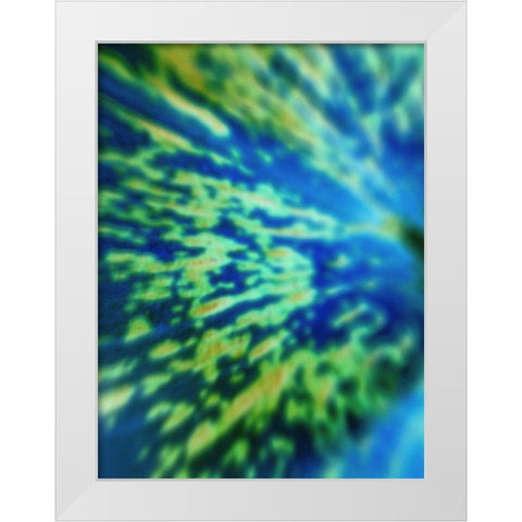 Yellow Spatter White Modern Wood Framed Art Print by Grayscale