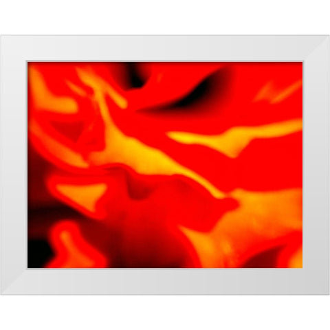 Red Petal I White Modern Wood Framed Art Print by Grayscale