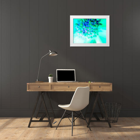 Green Bulbs White Modern Wood Framed Art Print by Grayscale