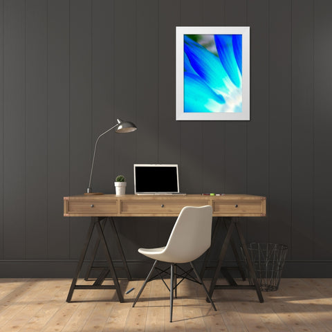 Blue Leaves I White Modern Wood Framed Art Print by Grayscale