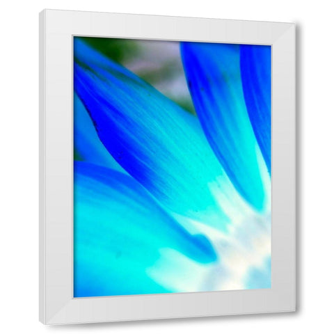 Blue Leaves I White Modern Wood Framed Art Print by Grayscale