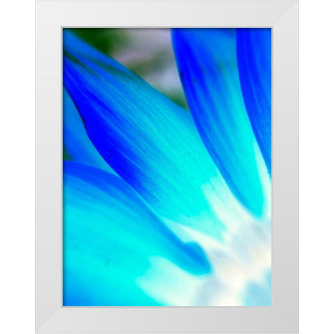 Blue Leaves I White Modern Wood Framed Art Print by Grayscale
