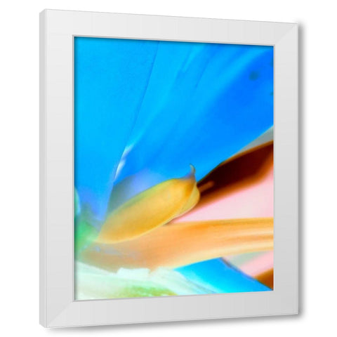 Blue Leaves II White Modern Wood Framed Art Print by Grayscale