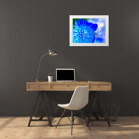 Blue Ball II White Modern Wood Framed Art Print by Grayscale