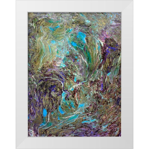Turquoise Lava White Modern Wood Framed Art Print by Grayscale