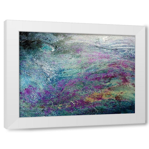 Turquoise Sediments White Modern Wood Framed Art Print by Grayscale