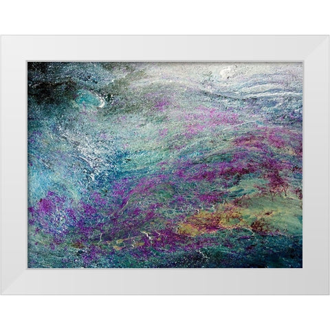 Turquoise Sediments White Modern Wood Framed Art Print by Grayscale