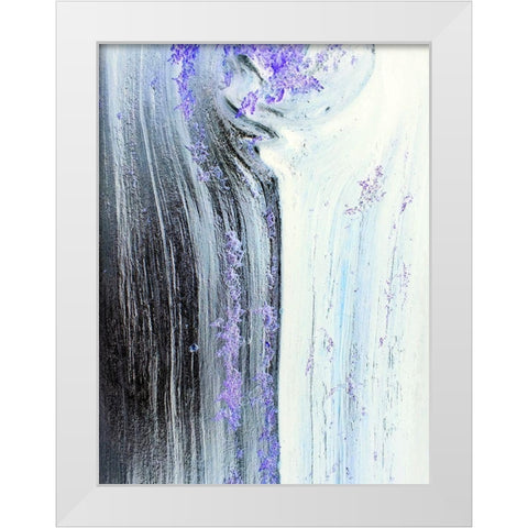 Liquid Silver White Modern Wood Framed Art Print by Grayscale