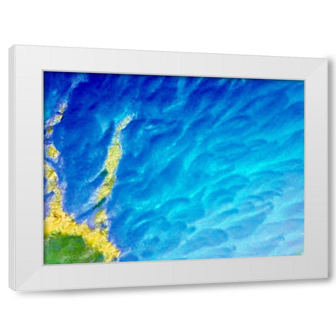 Blue Fur I White Modern Wood Framed Art Print by Grayscale