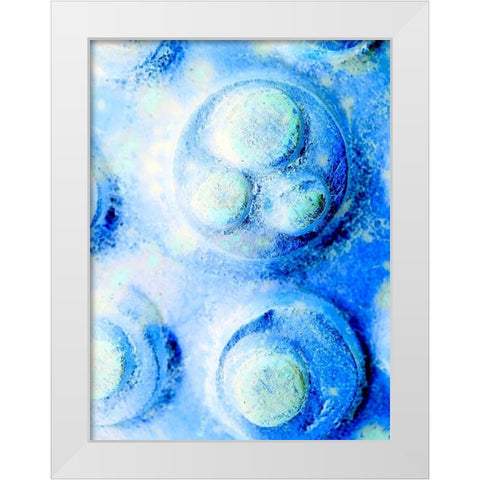 Blue Cells I White Modern Wood Framed Art Print by Grayscale