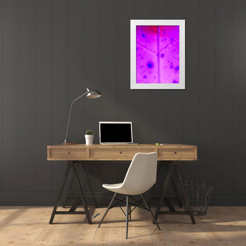 Purple Branch White Modern Wood Framed Art Print by Grayscale