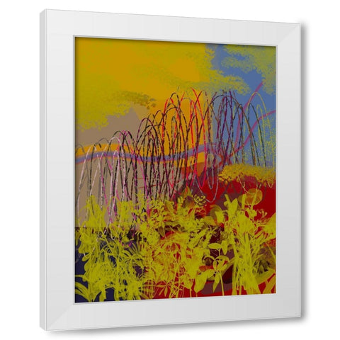 Floral Scribble I White Modern Wood Framed Art Print by Grayscale