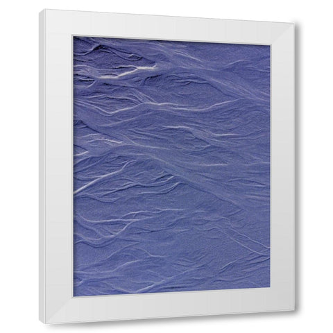 Blue Fibers I White Modern Wood Framed Art Print by Grayscale